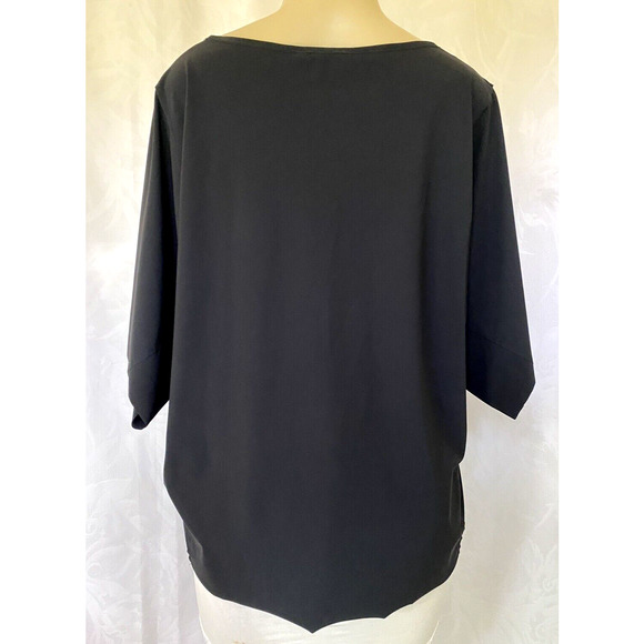 OSKA Oversized Top Blouse Black Short Sleeve Round Neck Lagenlook Relaxe… - Picture 3 of 7